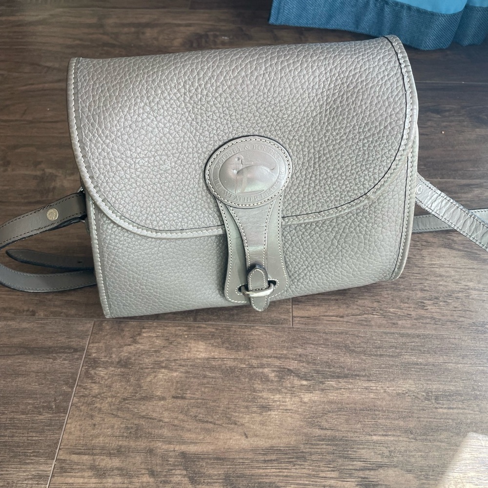 Vintage grey leather Dooney and Bourke crossbody bag all weather leather